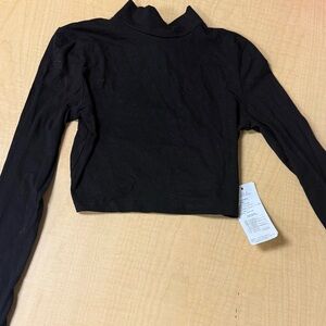 Black Long Sleeve Crop Top/backless AXS New never worn